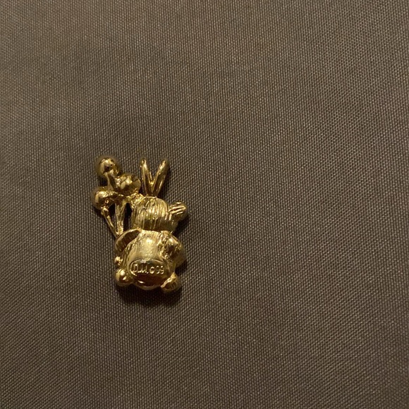 Vintage February Birthstone Teddybear with Balloons Pendant Costume Jewelry - Picture 5 of 13